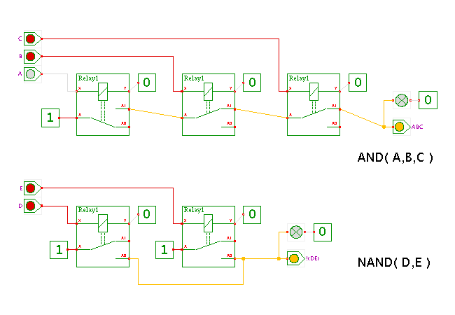relay-based AND and NAND gates screenshot