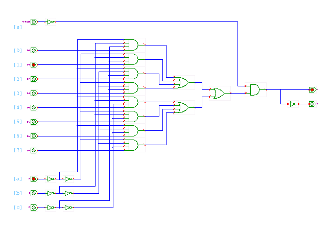 TTL-series 74151 multiplexer (8:1) screenshot