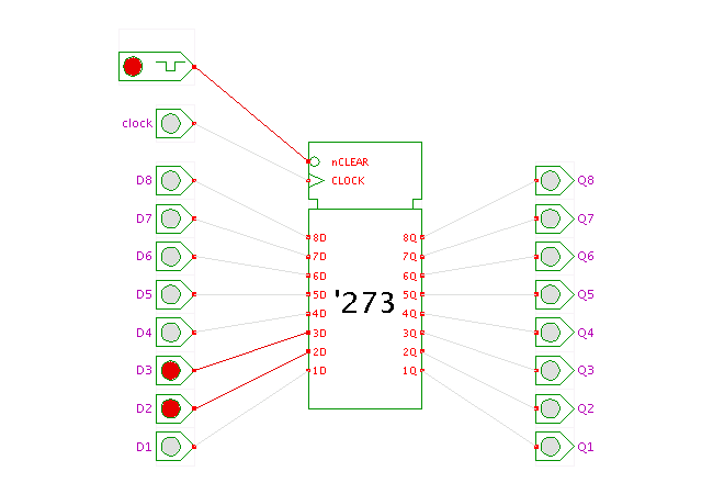 TTL-series 74273 8-bit D-type register screenshot