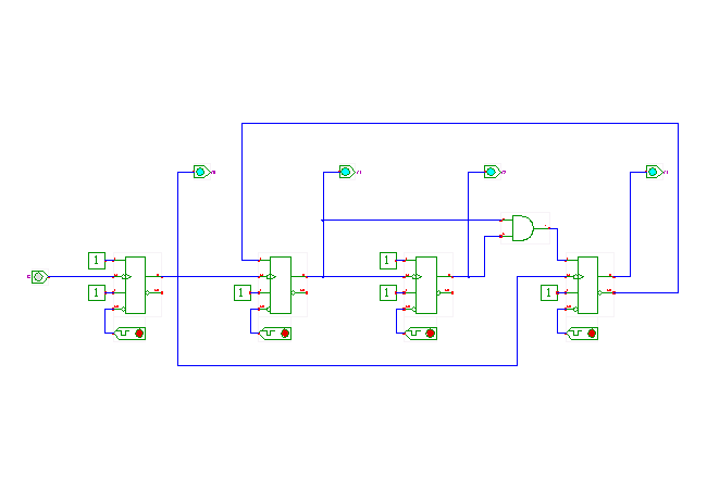 Asynchronous BCD counter (JK flipflops) screenshot