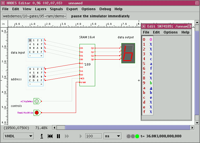 matrix how stored is memory in 74189 TTL series SRAM demonstration