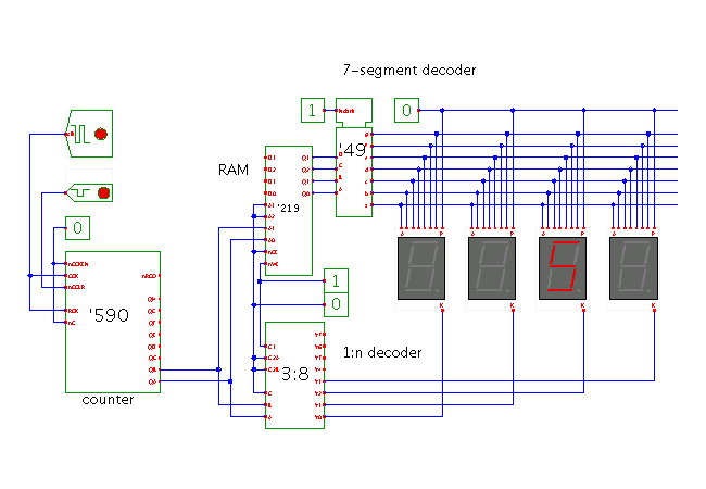 how to connect 2 7 segment display in multisim