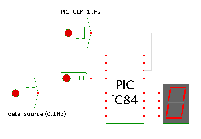 PIC16C84 interrupt-driven counter screenshot