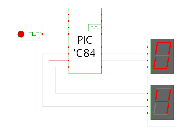 PIC16C84 EEPROM access demo (internal clock) screenshot