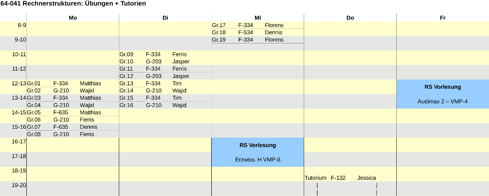 Stundenplan RS 2016