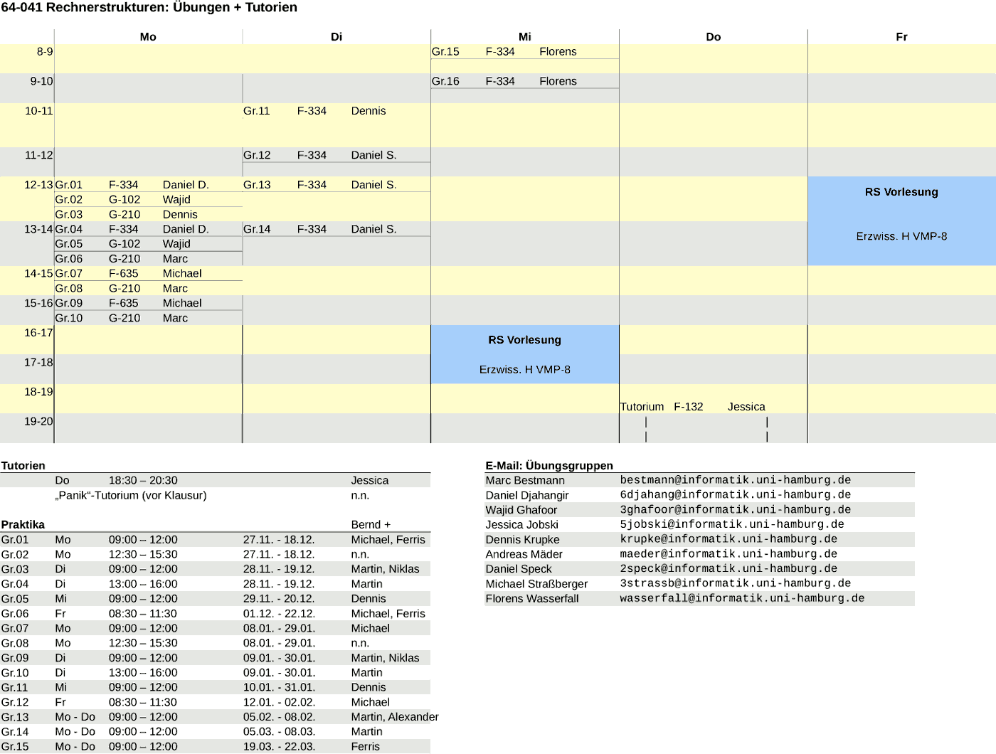 Stundenplan RS 2017